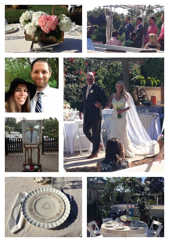 Collage of the author at her friend's wedding