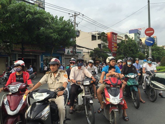 Motorcycle traffic in Vietnam