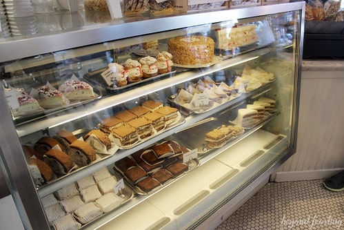 Bakery display case at Joan's on Third
