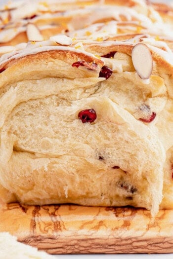 closeup of a loaf of pull apart bread