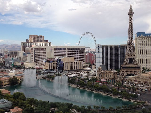 Las Vegas skyline view from the hotel balcony