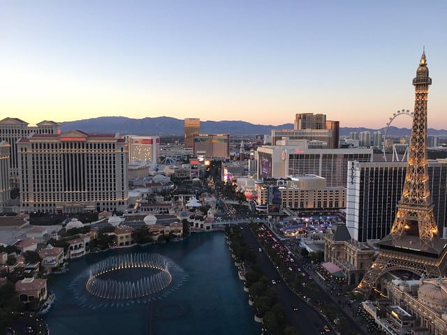 Las Vegas skyline at dusk
