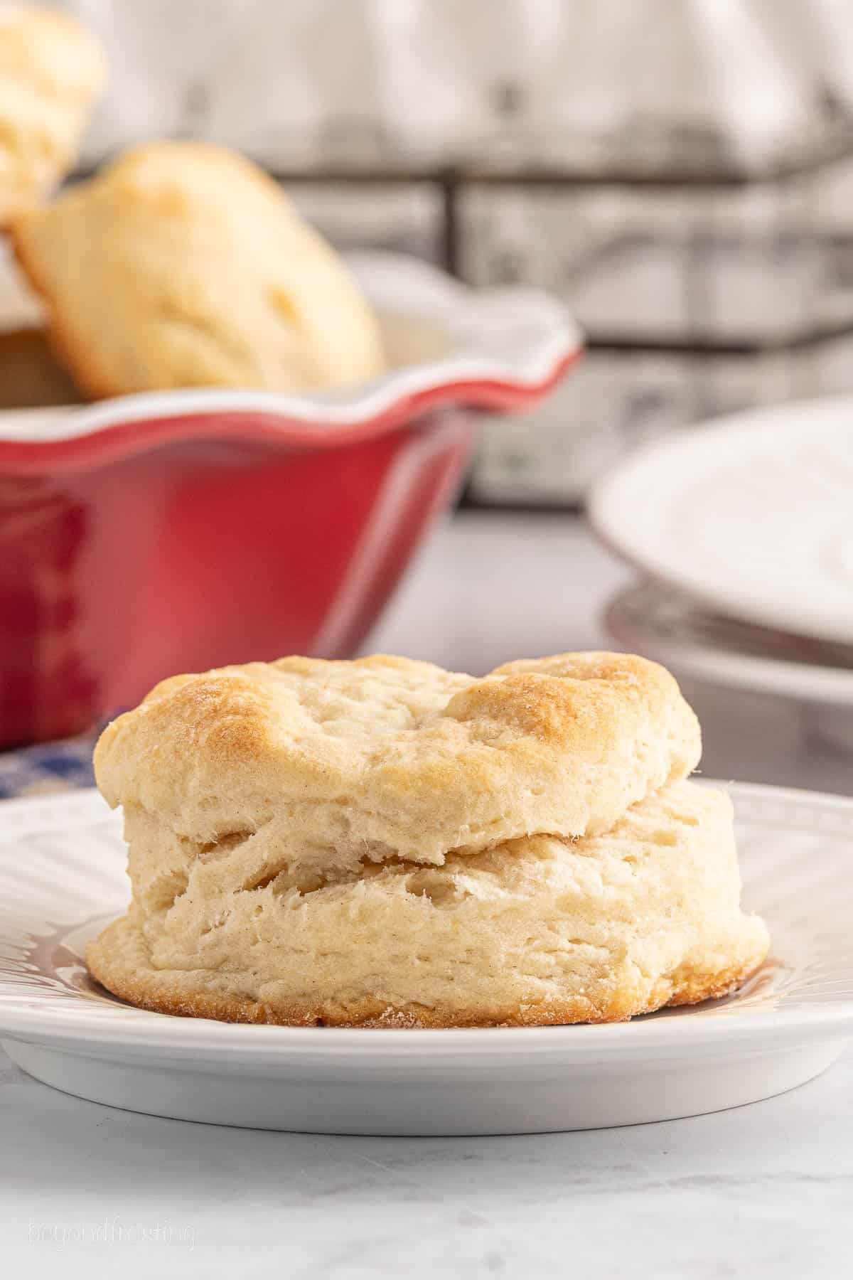 A homemade biscuit on a plate