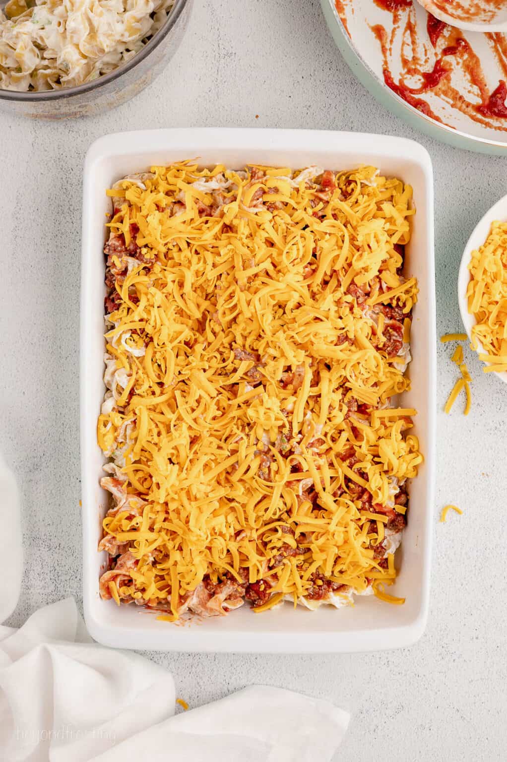 Cheesy Hamburger Noodle Casserole l Beyond Frosting