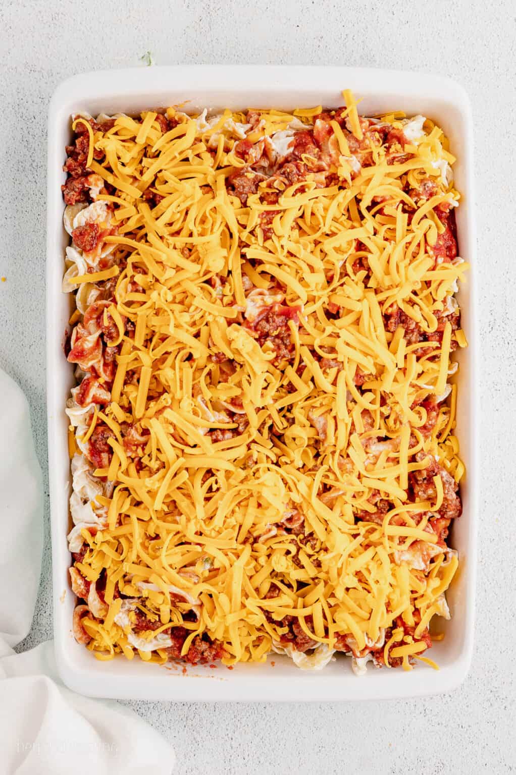 Cheesy Hamburger Noodle Casserole l Beyond Frosting