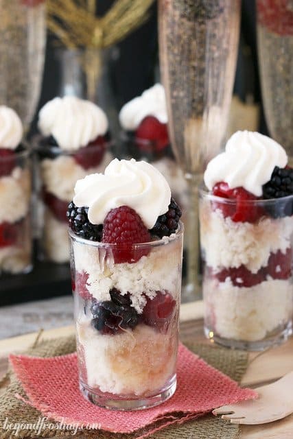 Skinny Champagne Parfaits layered in tall glasses