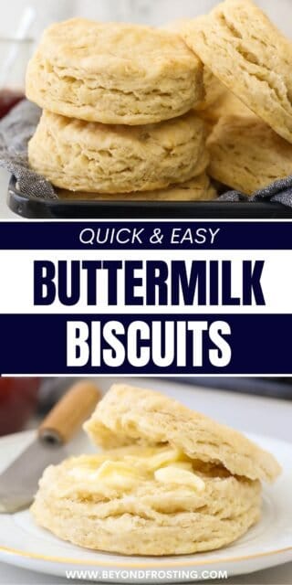 Pinterest graphic with two images buttermilk with a text graphic