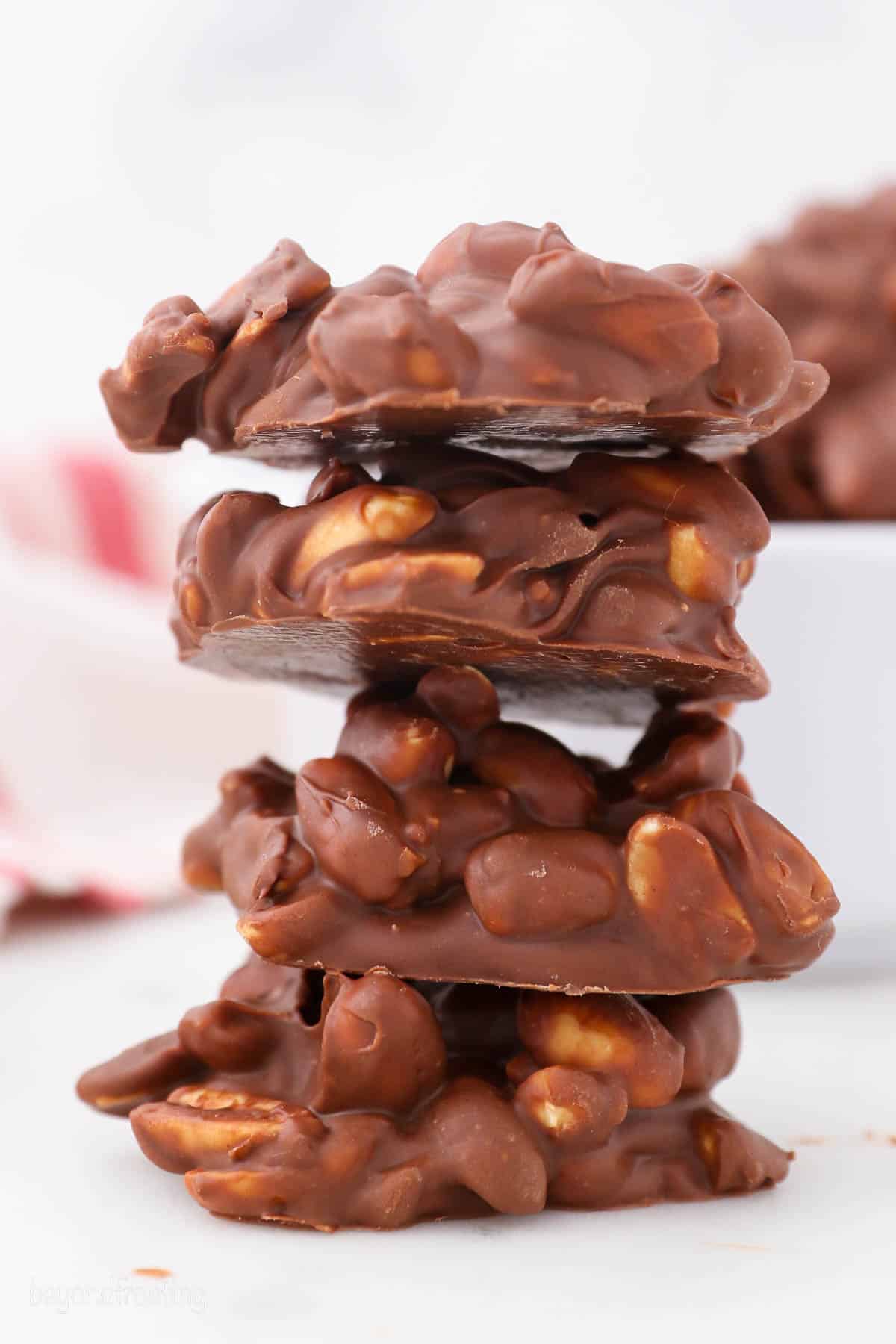 four peanut clusters stacked