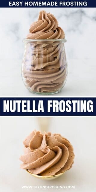 Nutella Frosting swirled in a glass.