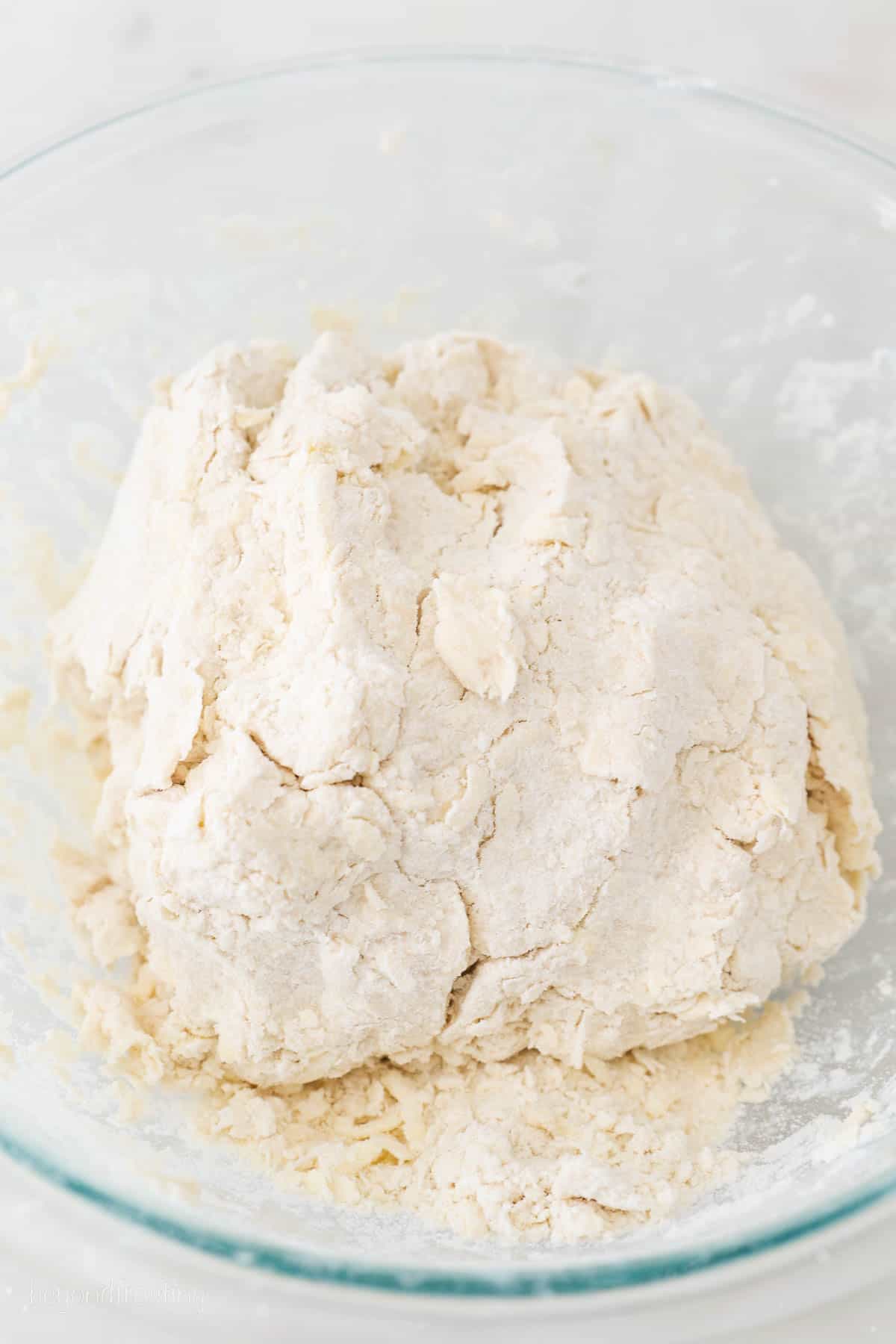 Buttermilk Biscuits dough comes together in a rough ball