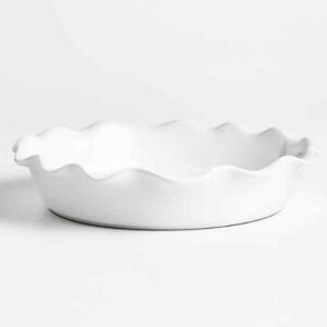 White Ruffled Edge Pie Plate