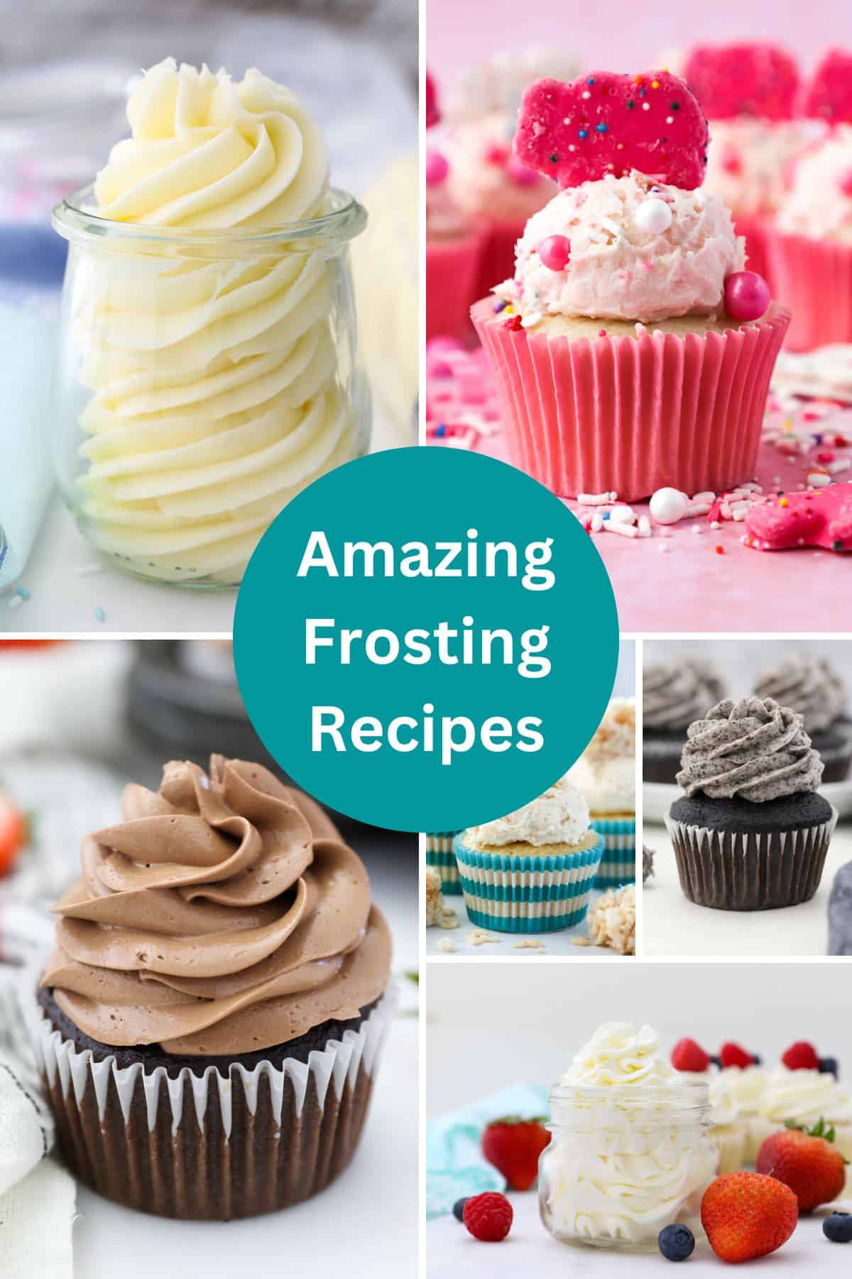 A collage image of frosting recipes with a text overlay