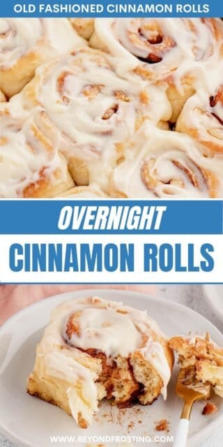 Pinterest title image for Overnight Cinnamon Rolls.