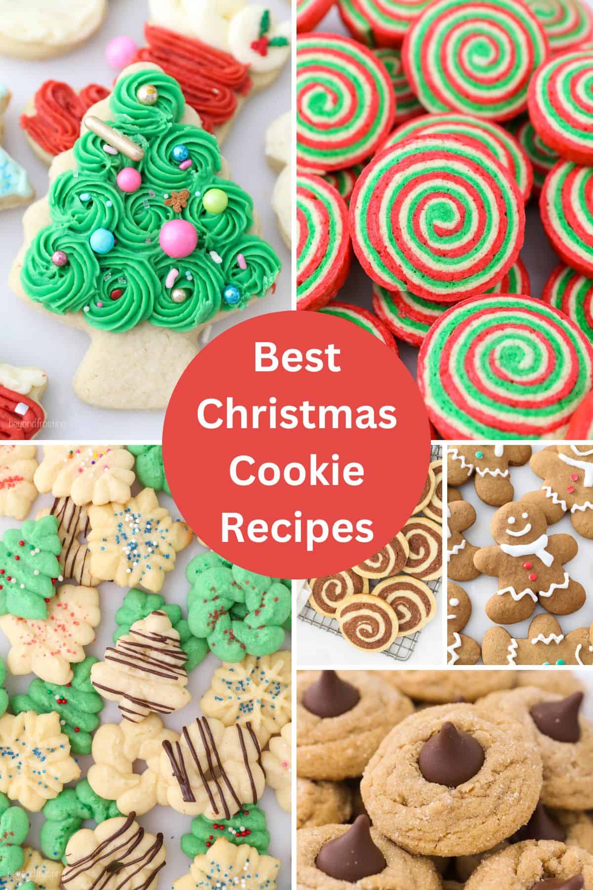A collage image different Christmas cookie recipes