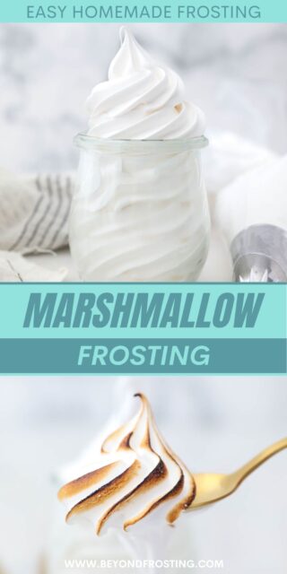 Pinterest title image for Marshmallow Frosting.