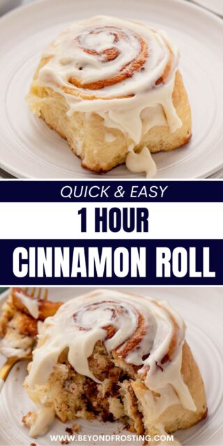 Pinterest title image for 1-Hour Cinnamon Rolls.