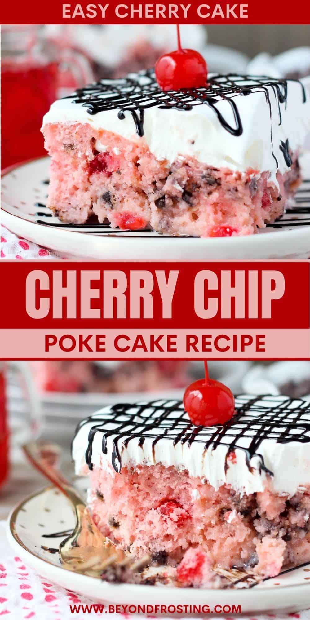 Cherry Chocolate Chip Poke Cake | Beyond Frosting