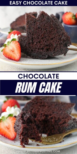 Pinterest title image for Chocolate Rum Cake.