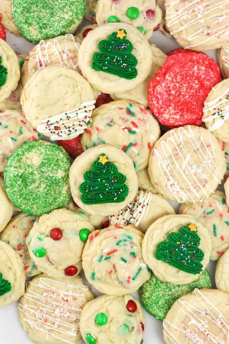 Assorted Christmas Cookies laid out on a table