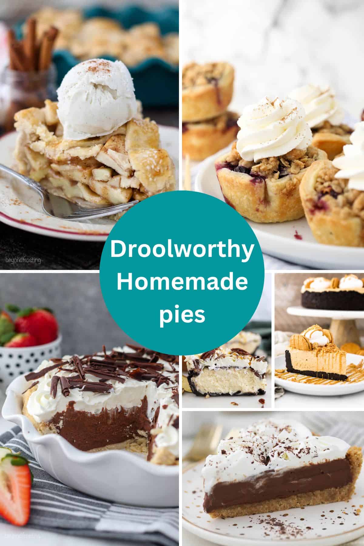 A collage of pie recipes with a text overlay