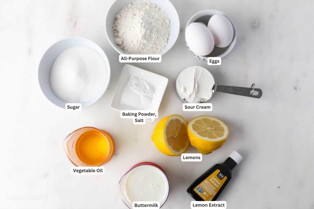 Ingredients for Lemon Cupcakes.