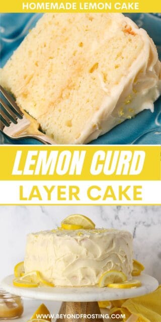 Pinterest title image for Lemon Curd Layer Cake.