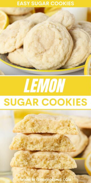 Pinterest title image for Lemon Sugar Cookies.