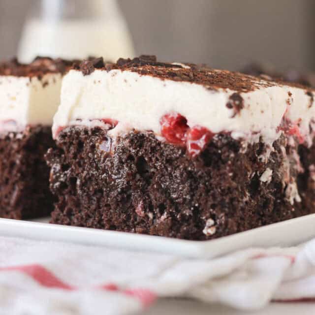 Moist Black Forest Poke Cake Recipe | Beyond Frosting