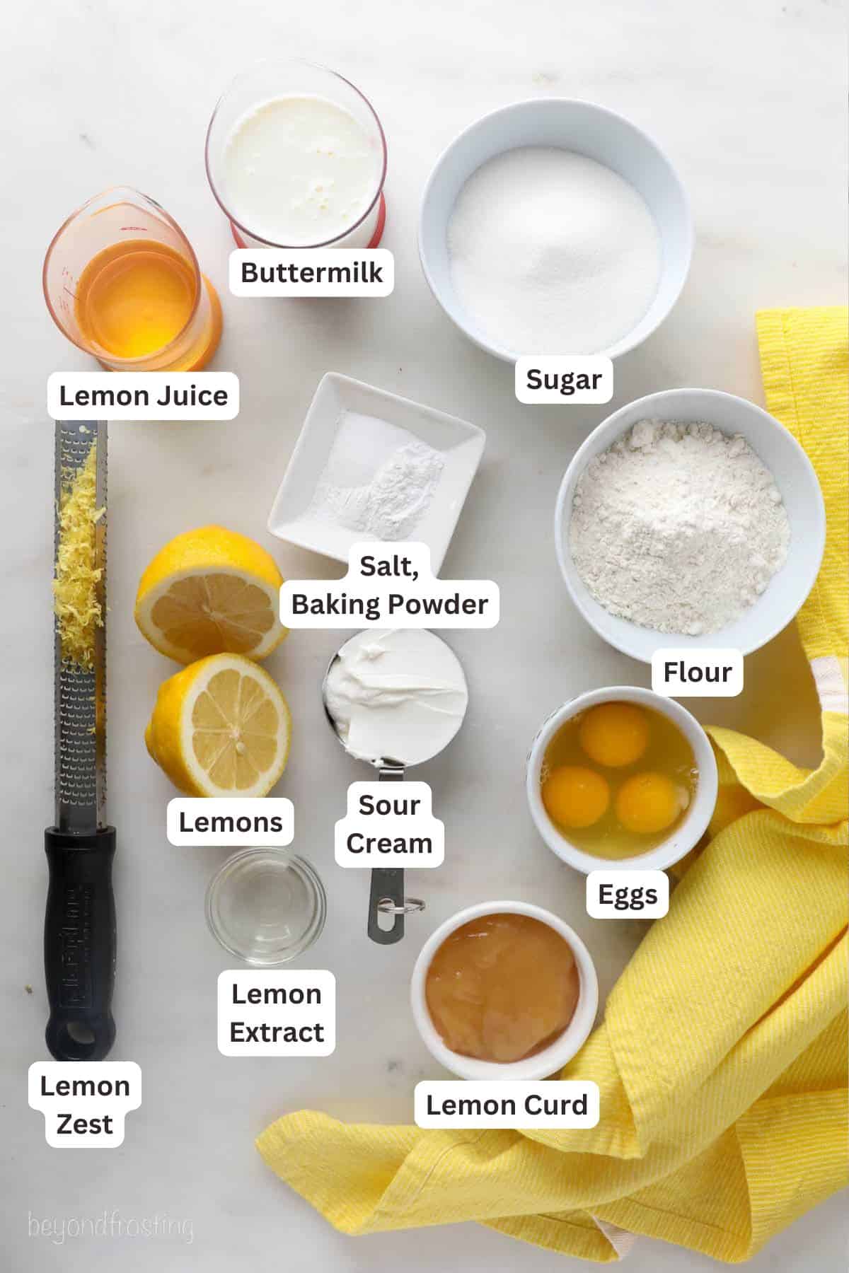 Ingredients for Lemon Curd Cake.