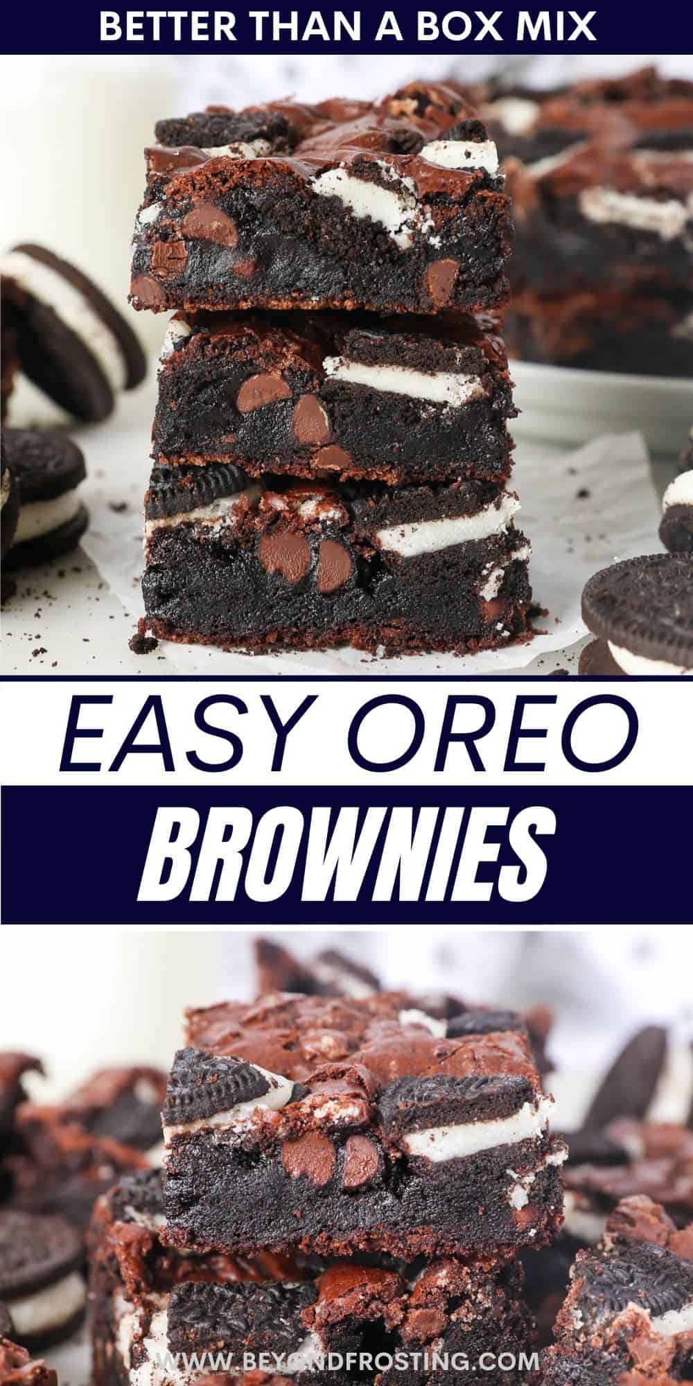 Easy Oreo Brownies | Beyond Frosting