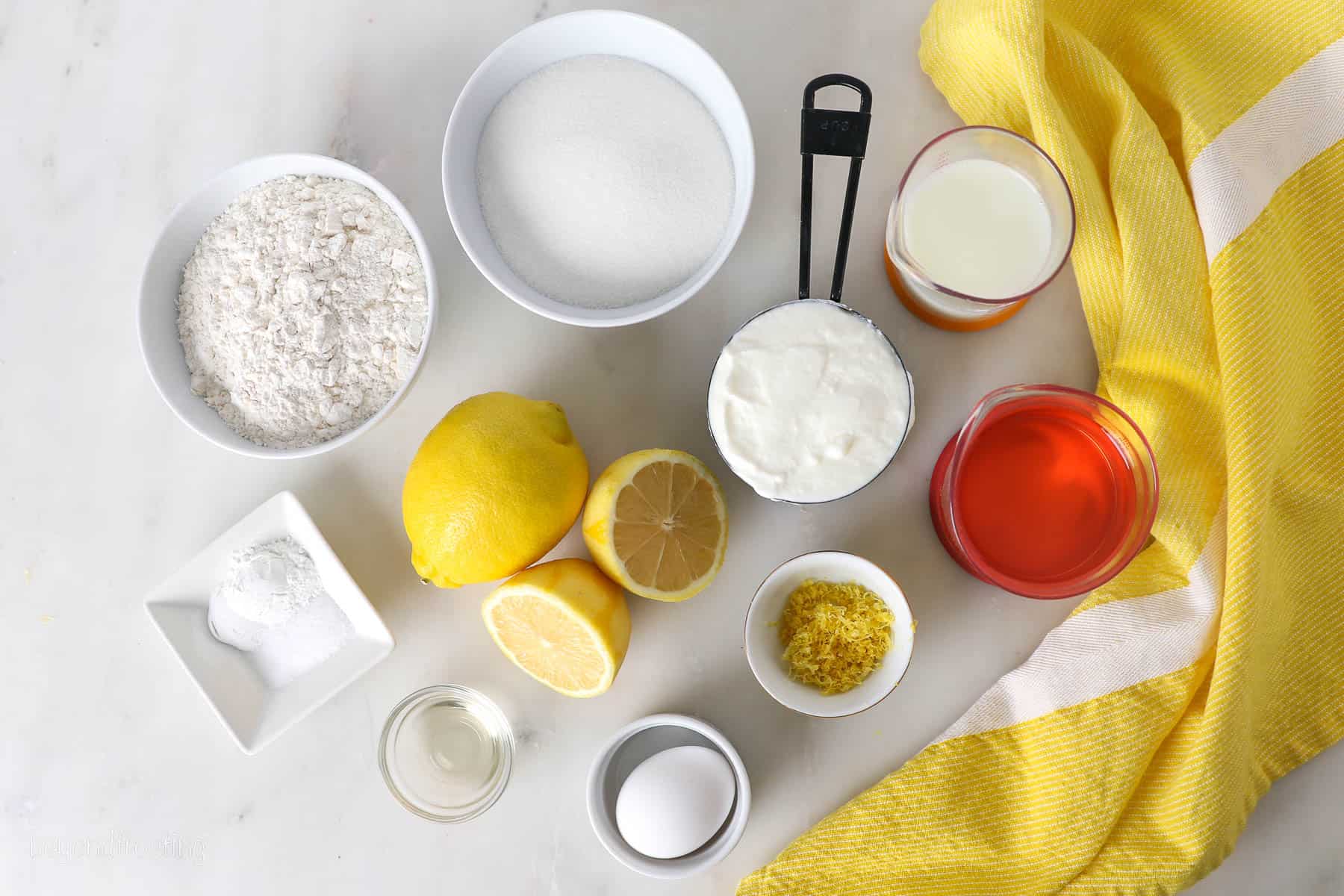 The ingredients for lemon drizzle cake.