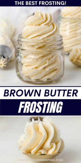 Pinterest title image for Brown Butter Frosting.