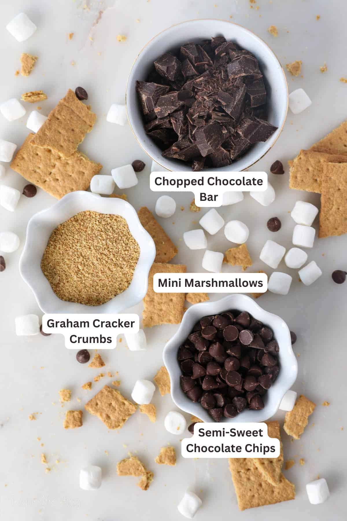 Ingredients for Chewy S’mores Cookies.