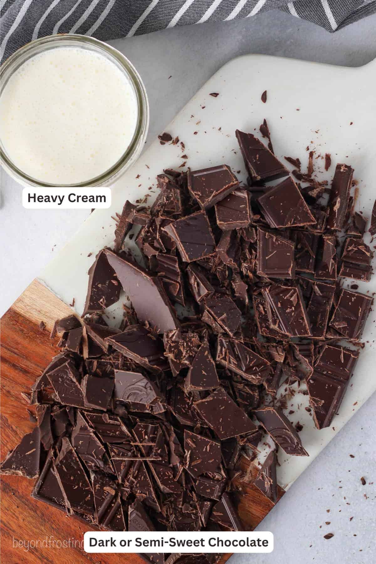 Ingredients for How to Make Chocolate Ganache.