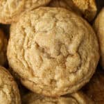 Close up overhead view of pumpkin sugar cookies.