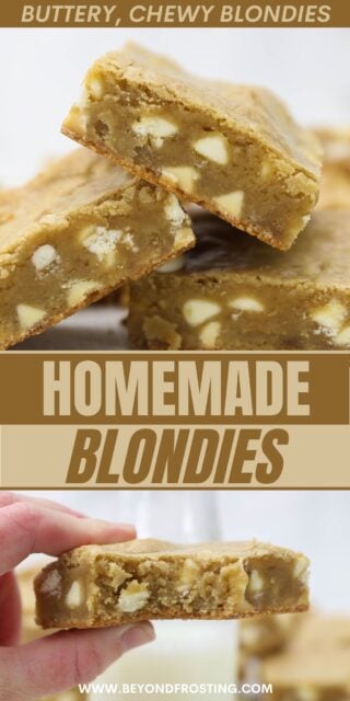 Pinterest image for Blondie Bar recipe with text overlay