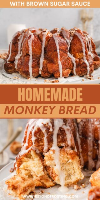Pinterest title image for Homemade Monkey Bread.