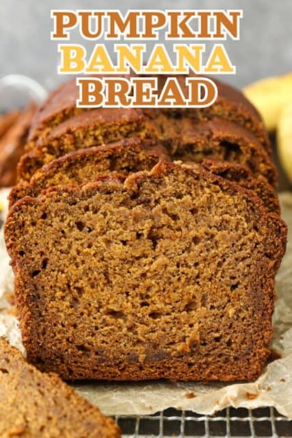 Pinterest title image for Pumpkin Banana Bread.