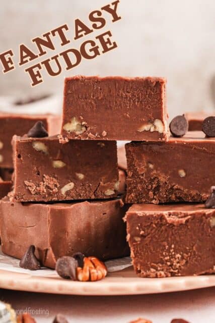 Pinterest title image for Fantasy Fudge.