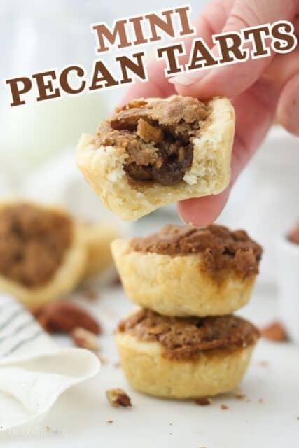 Pinterest title image for Mini Pecan Tarts.