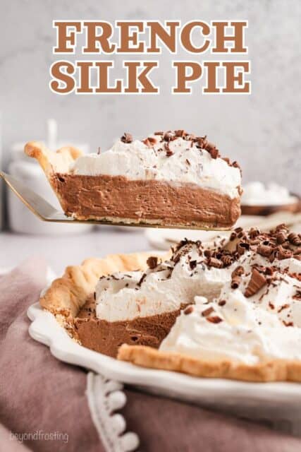 Pinterest title image for French Silk Pie.