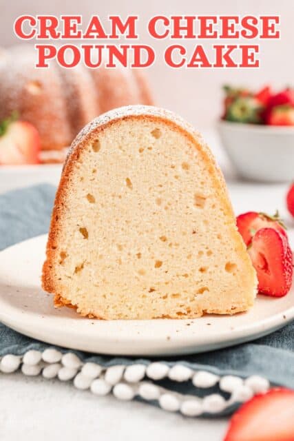 Pinterest title image for Cream Cheese Pound Cake.