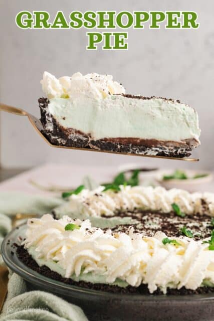 Pinterest title image for Grasshopper Pie.