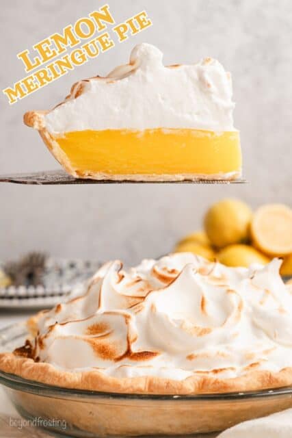 Pinterest title image for Lemon Meringue Pie.