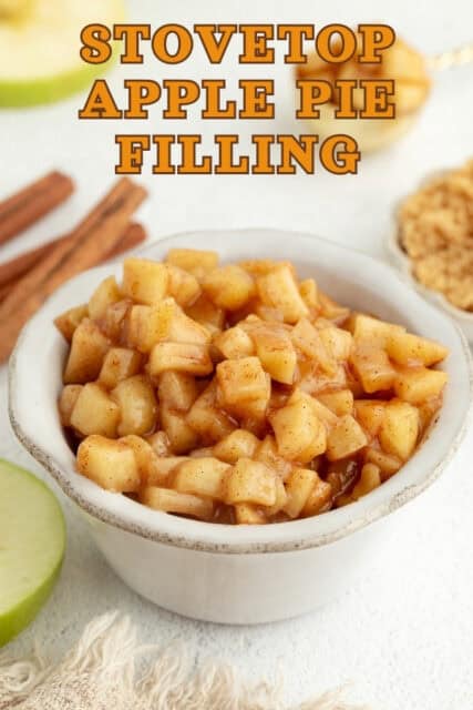 Pinterest title image for Stovetop Apple Pie Filling.