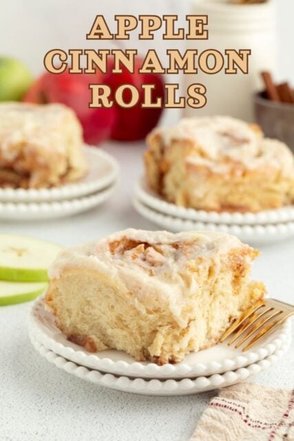 Pinterest title image for Apple Cinnamon Rolls.