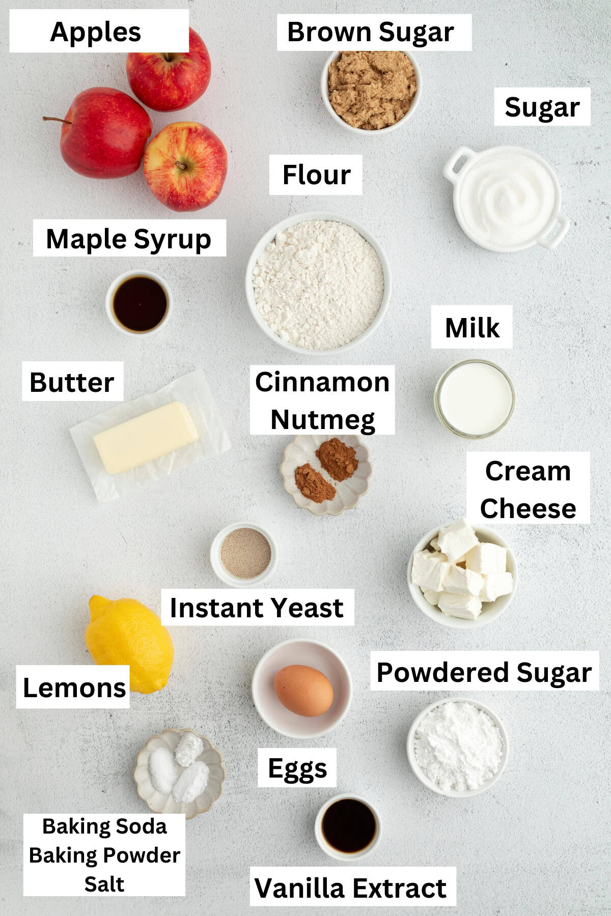 Apple cinnamon rolls ingredients