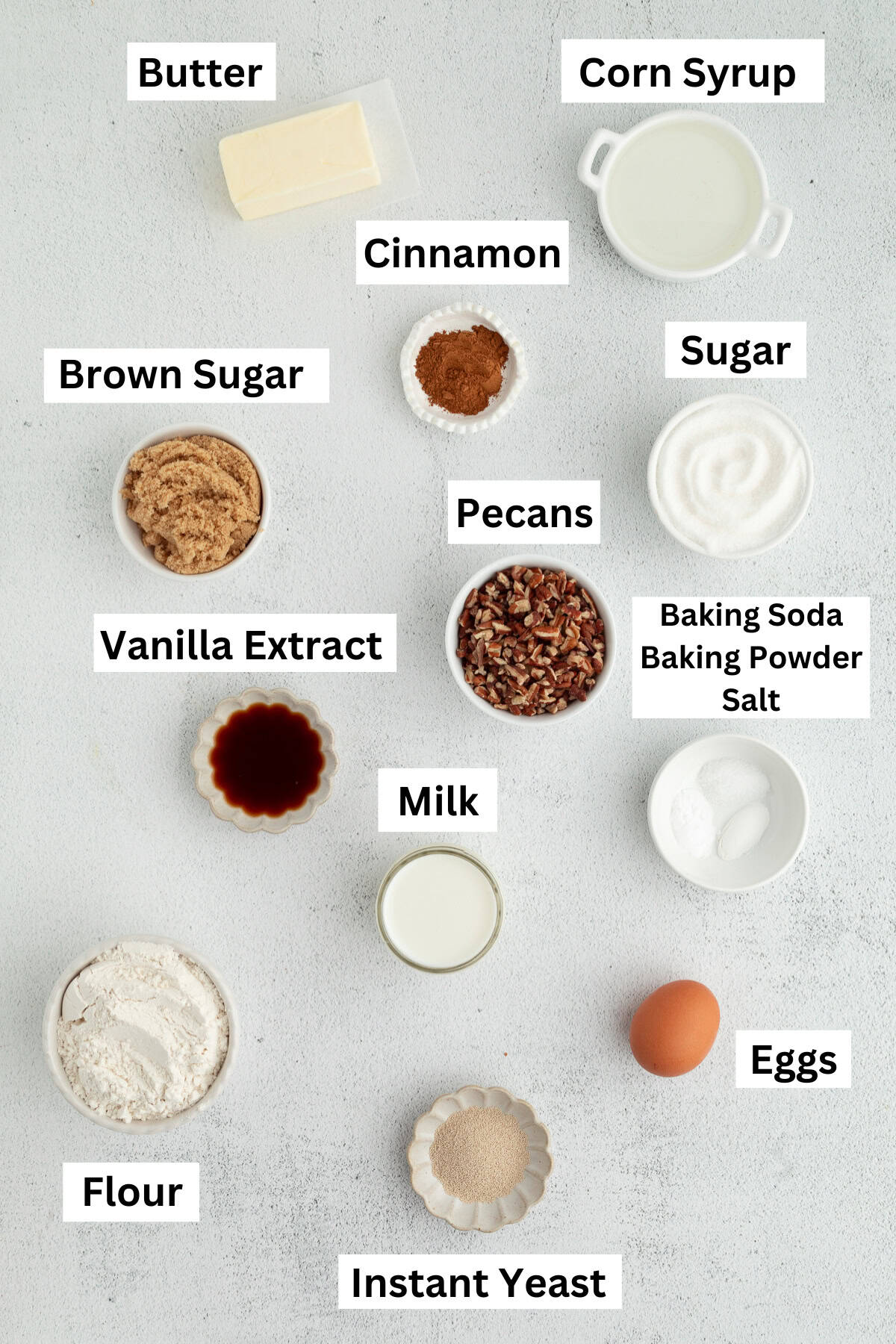 These homemade sticky buns are filled with warm cinnamon and nutty pecans, with a gooey caramel topping. The dough needs just 1 hour to rise! Pecan sticky buns ingredients.